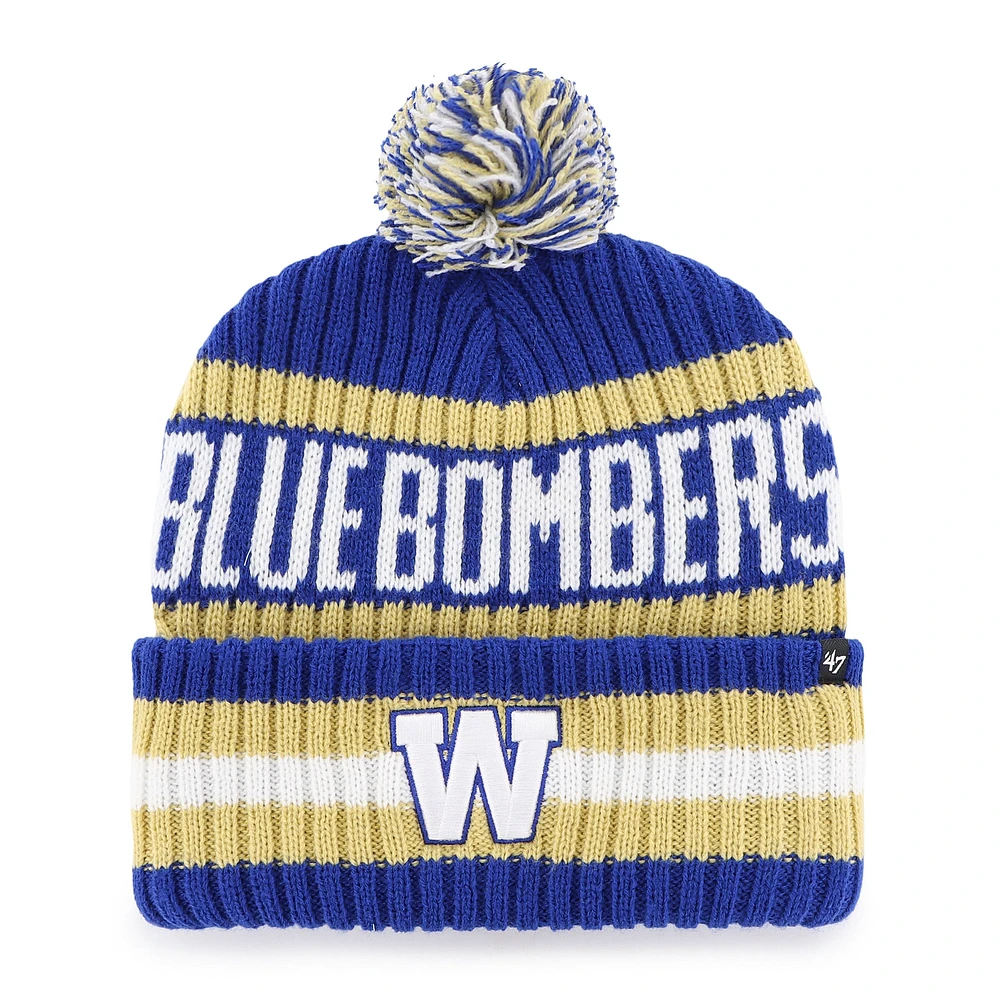 CFL Knit Hat Bering Cuff Blue Bombers