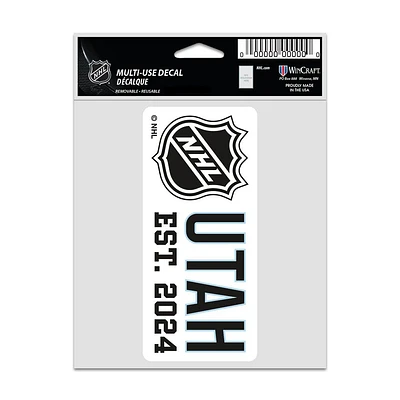 NHL Multi Use Decal 3.75x5 Est. Utah Hockey Club