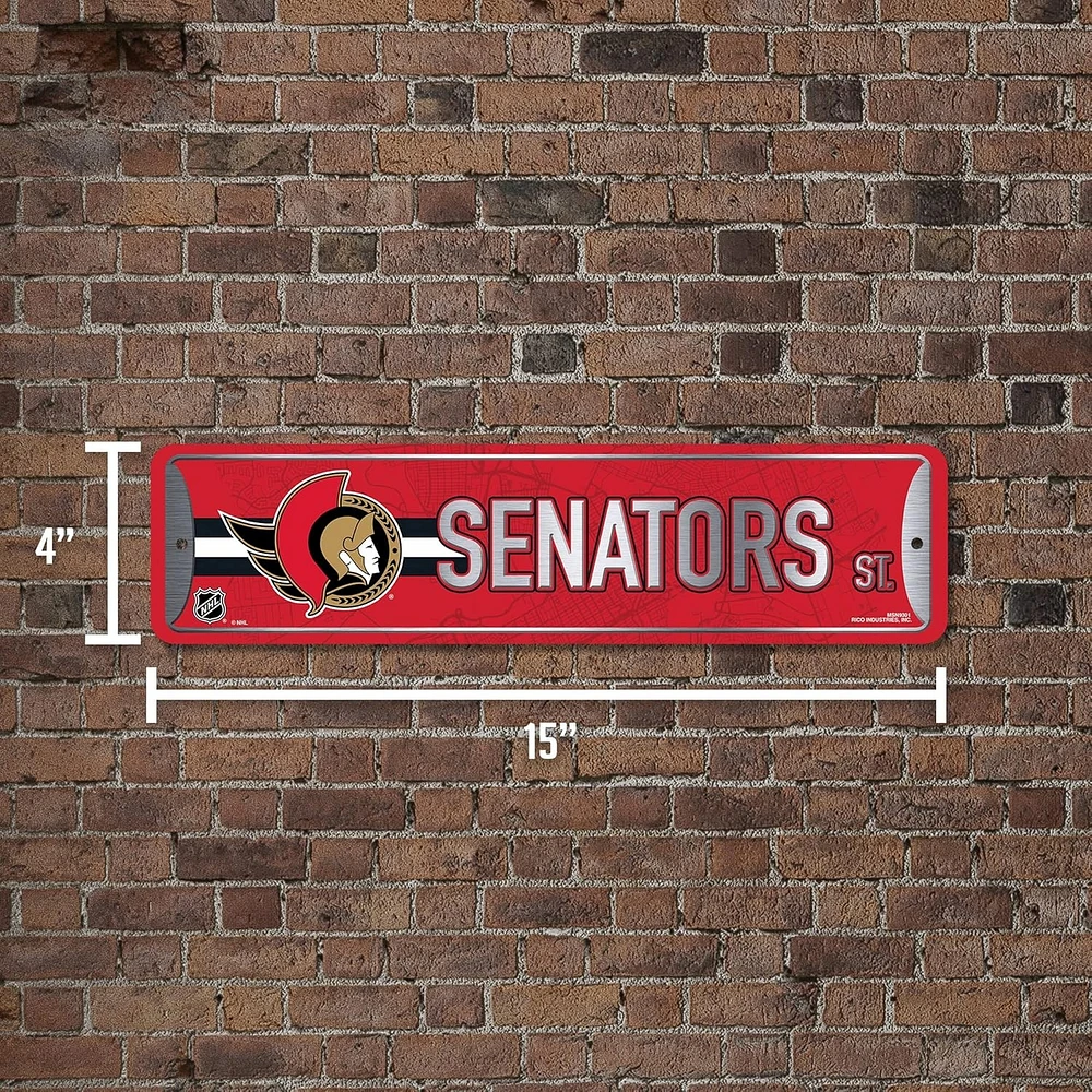 NHL Metal Street Sign 4" x 15 Senators