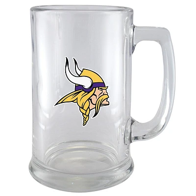 NFL Beer Mug 15 Oz Glass Sport Vikings