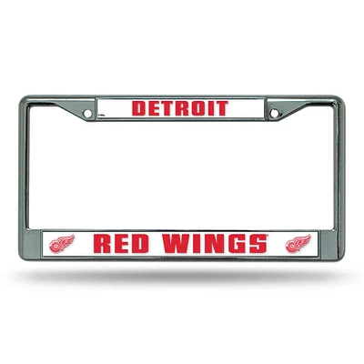 NHL License Plate Frame Chrome Red Wings