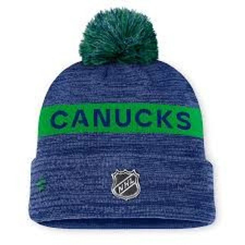 NHL Knit Hat Authentic Pro Rink Cuffed with Pom 2024 Canucks