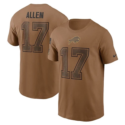 NFL Player T-Shirt Name And Number Salute To Service Josh Allen Bills