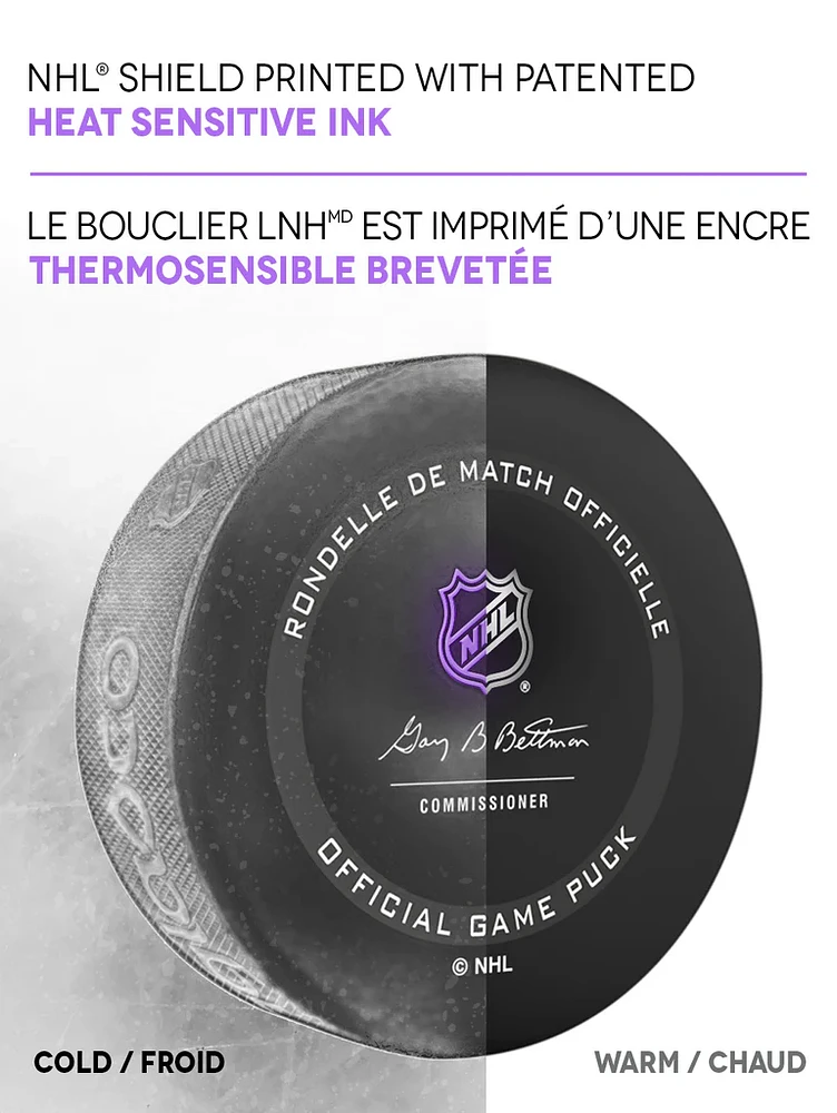 NHL Game Puck 4 Nations Face-Off Montreal Feb-17-20 2025 Official Game Puck Design- in Cube