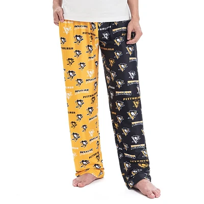 NHL PJ Pants Black & Gold AOP Split Penguins