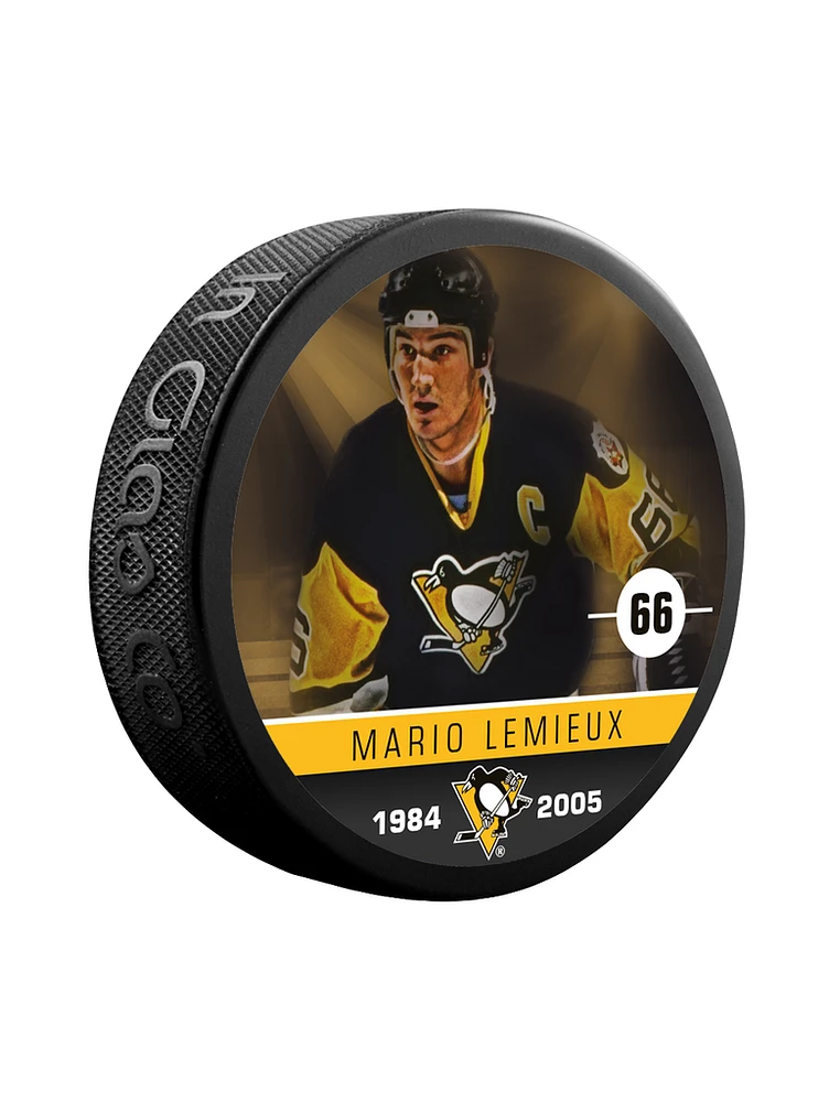 NHL Alumni Player Puck Mario Lemieux Penguins