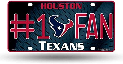 NFL License Plate Metal #1 Fan Texans