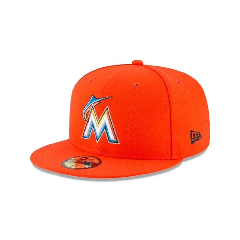 MLB Hat 5950 ACPerf Road Marlins (Orange)