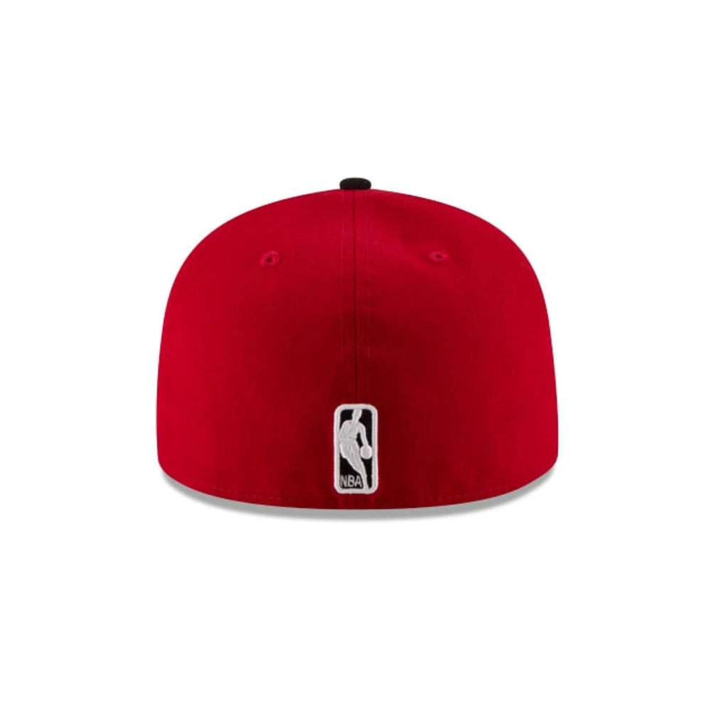 NBA Hat 5950 Basic Two Tone Bulls (Red and Black)