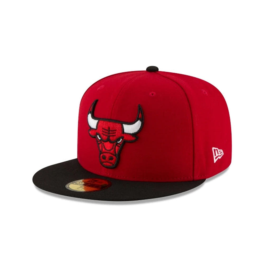 NBA Hat 5950 Basic Two Tone Bulls (Red and Black)