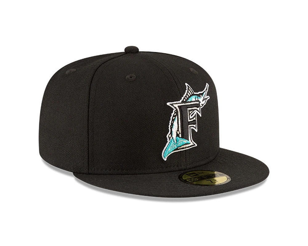 MLB Hat 5950 Cooperstown Wool World Series 1997 Marlins (Black)