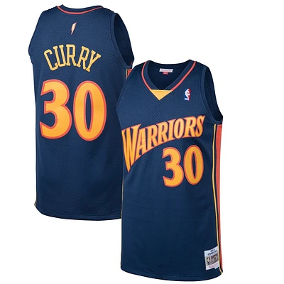 NBA Hardwood Classics Player 2009-10 Swingman Jersey Steph Curry Warriors (Navy Blue)