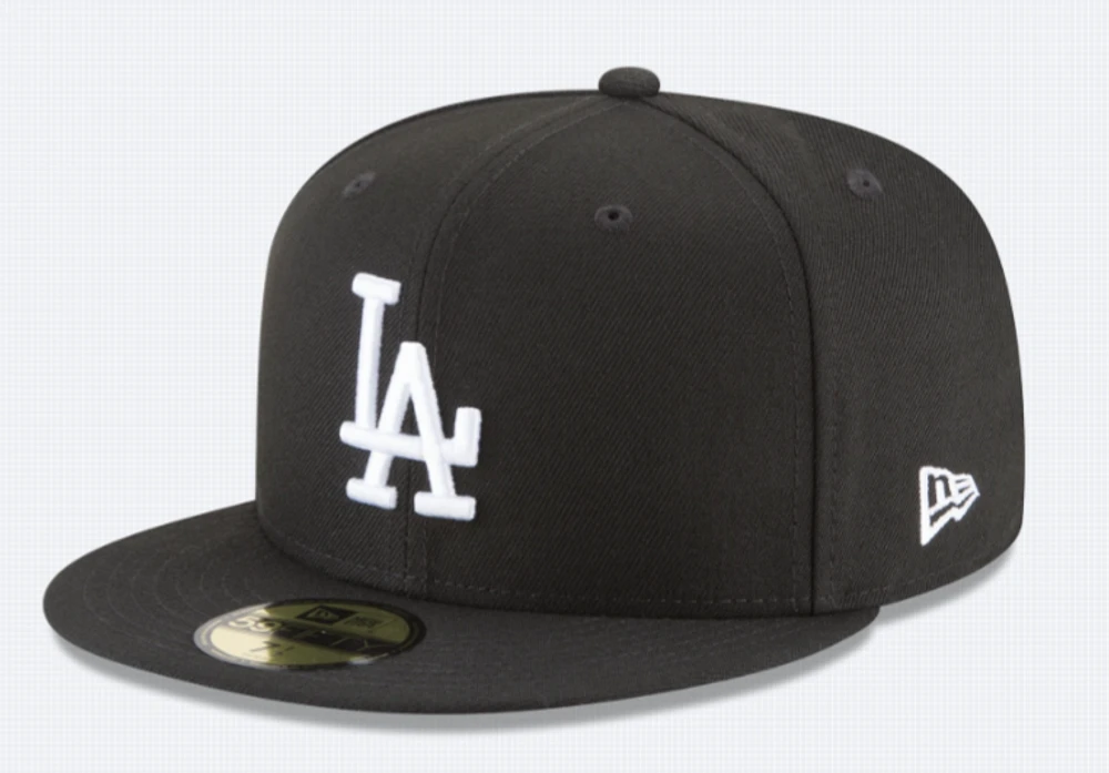 MLB Hat 5950 Basic Black And White Dodgers