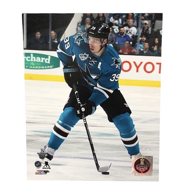 NHL 8x10 Player Photograph Puck Logan Couture Sharks