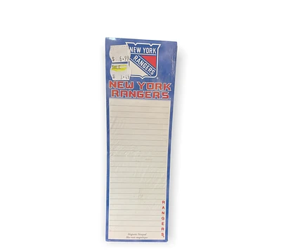 NHL Magnetic Notepad Rangers