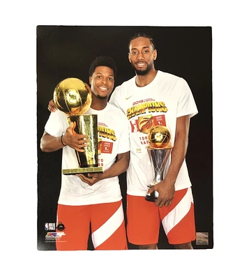 NBA 11x14 Player Photograph Trophy Champs 2019 Kawhi Leonard and Kyle Lowry Raptors