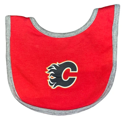 NHL Infant 2Pc Bib Set Back to the Basics Flames