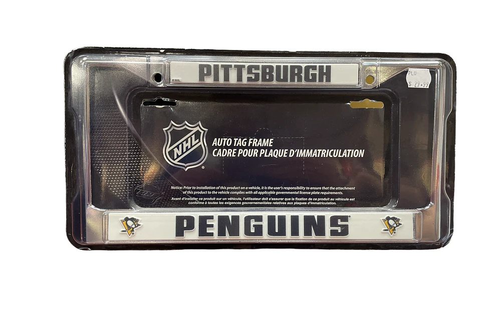 NHL License Plate Frame Metal Penguins