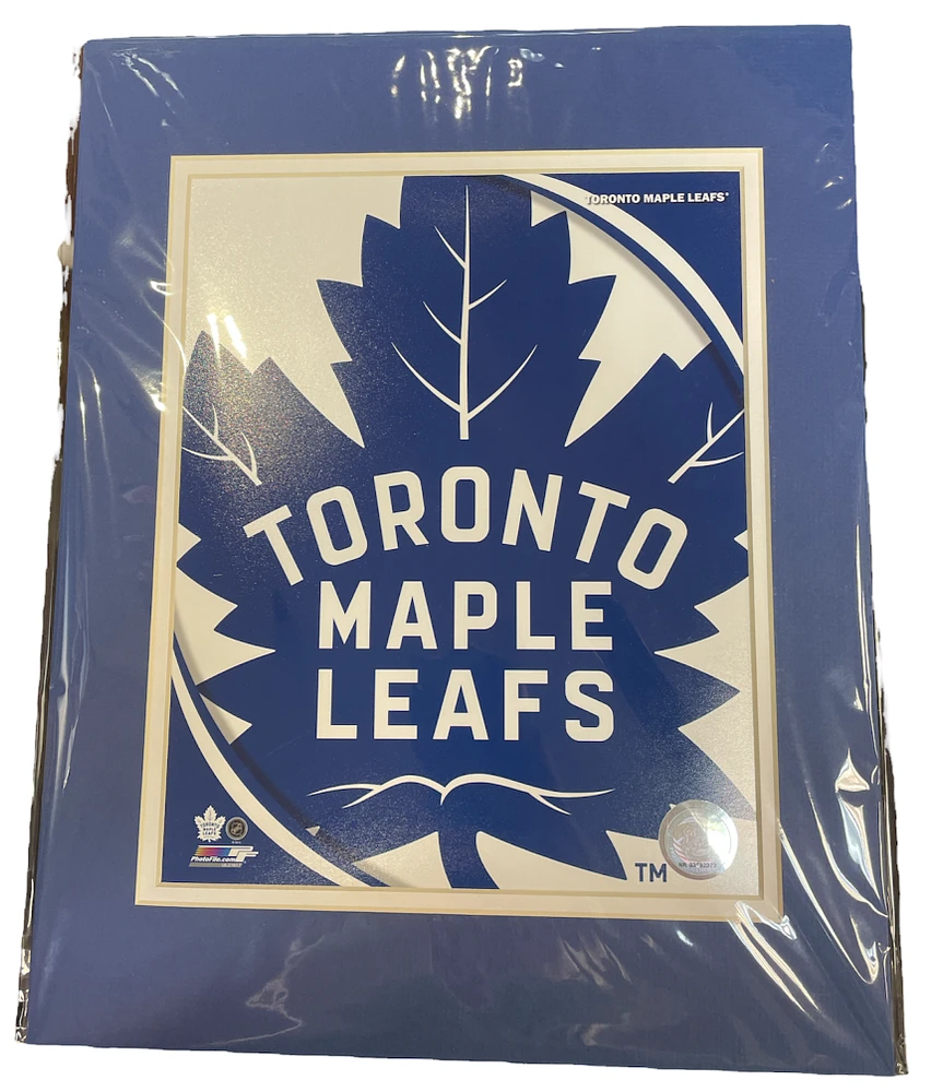 NHL 11x14 Photo Mat Composite Big Logo Maple Leafs