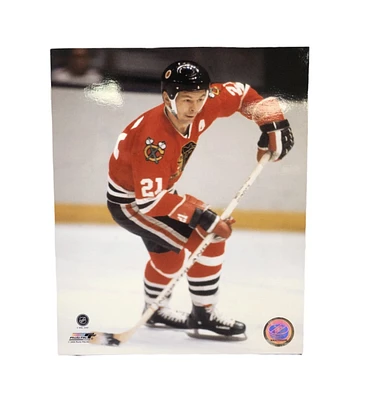 NHL 8x10 Vintage Player Photograph With Helmet Stan Mikita Blackhawks
