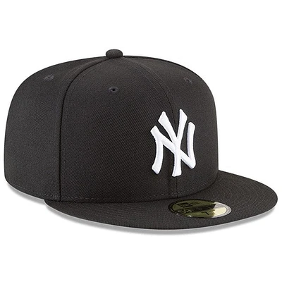 MLB Hat 5950 Basic Black And White Yankees