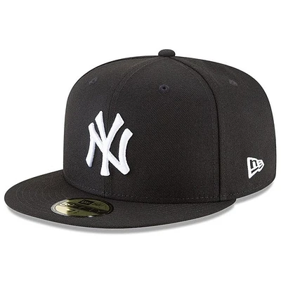 MLB Hat 5950 Basic Black And White Yankees