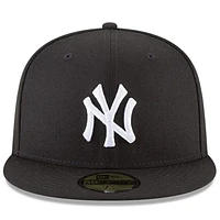 MLB Hat 5950 Basic Black And White Yankees