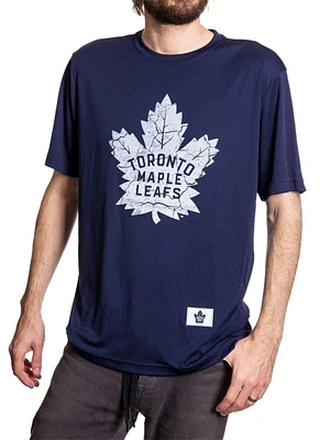 NHL T-Shirt Performance Rashguard Distressed Logo Maple Leafs