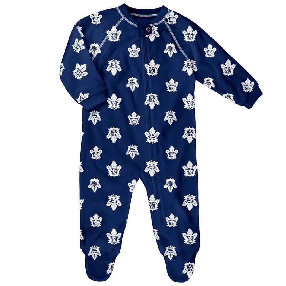 NHL Infant Onesie Raglan Zip Up Maple Leafs