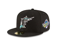 MLB Hat 5950 Cooperstown Wool World Series 1997 Marlins (Black)