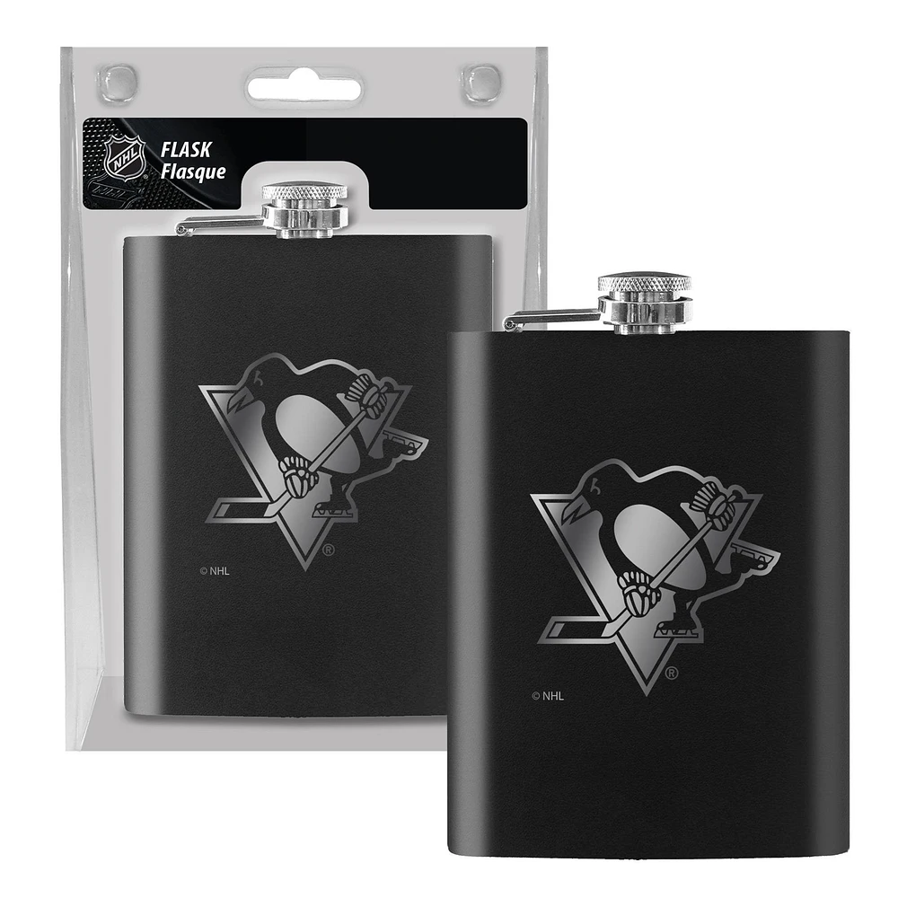 NHL Flask Laser Etched Penguins