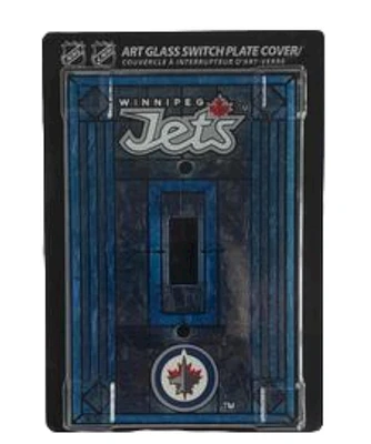 NHL Switch Plate Cover Art Glass Jets