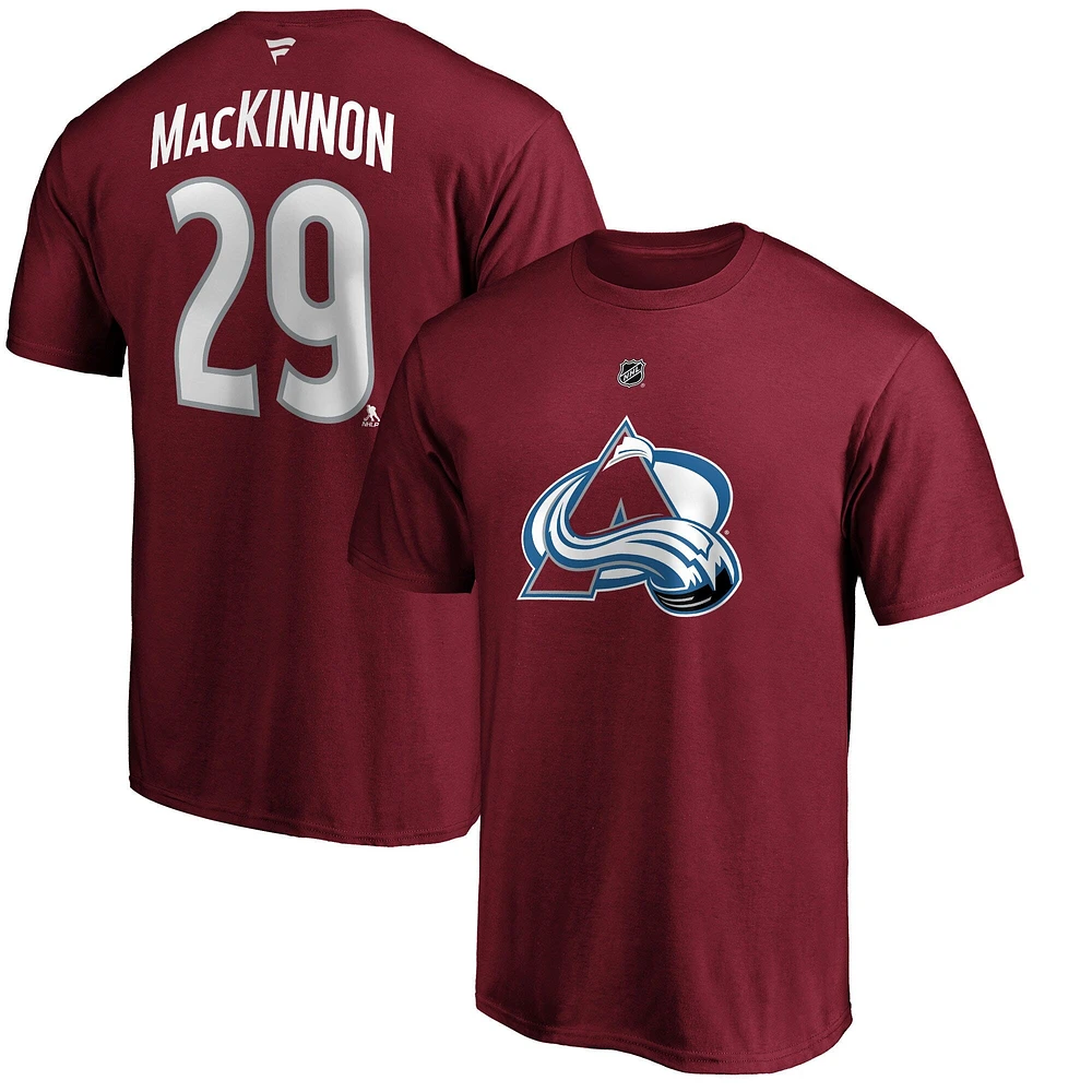 NHL Player T-Shirt Authentic Stack Nathan Mackinnon Avalanche (Burgundy)