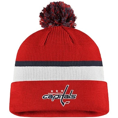 NHL Youth Knit Hat Locker Room Cuffed Pom Capitals