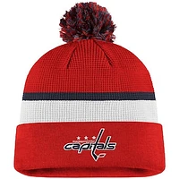 NHL Youth Knit Hat Locker Room Cuffed Pom Capitals