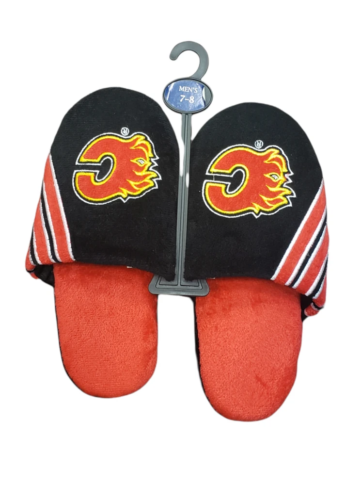 NHL Slippers Striped Team Flames