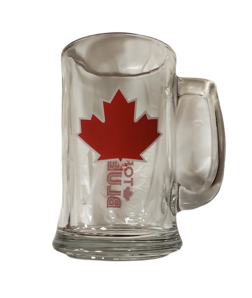 MLB Beer Mug 15 Oz Glass Sport Maple Red Leaf Blue Jays