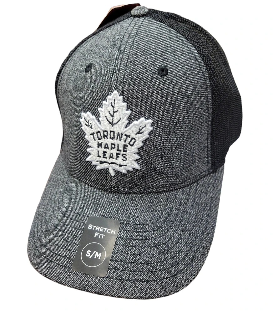NHL Hat Stretch Fit Poly Heathered Tonal Maple Leafs