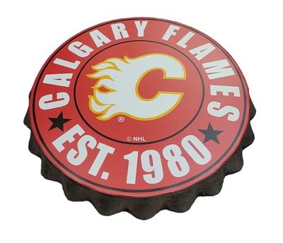 NHL Wall Logo Bottle Cap Flames