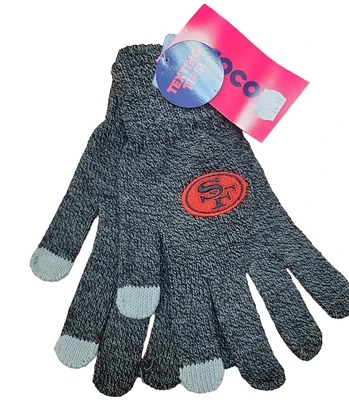 NFL Tech Gloves Charcoal Grey 49ers