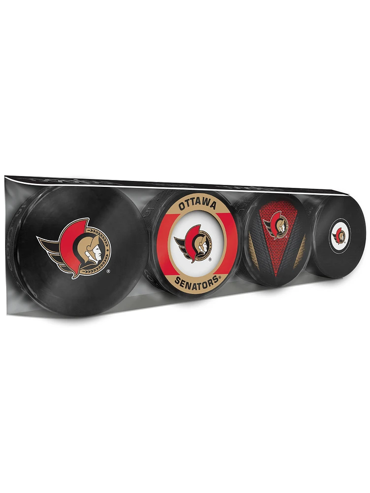 NHL 4 Pc Set Puck Collection Senators