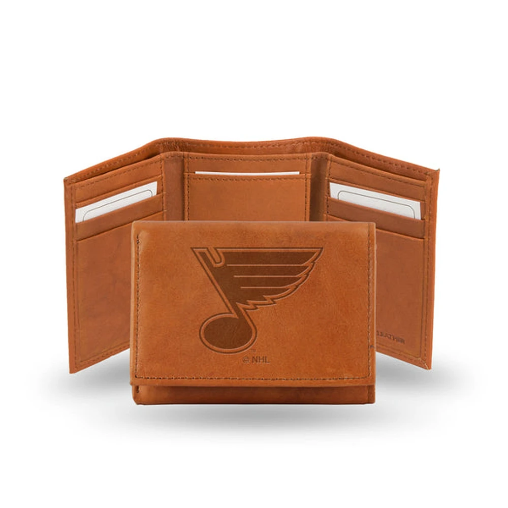 NHL Wallet Leather Tri-Fold Blues (Brown)