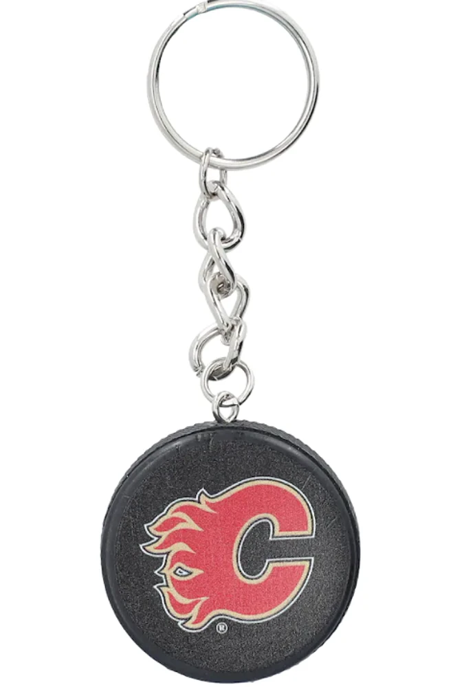 NHL Keychain Puck Flames