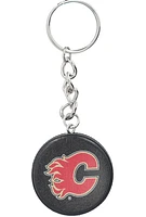 NHL Keychain Puck Flames