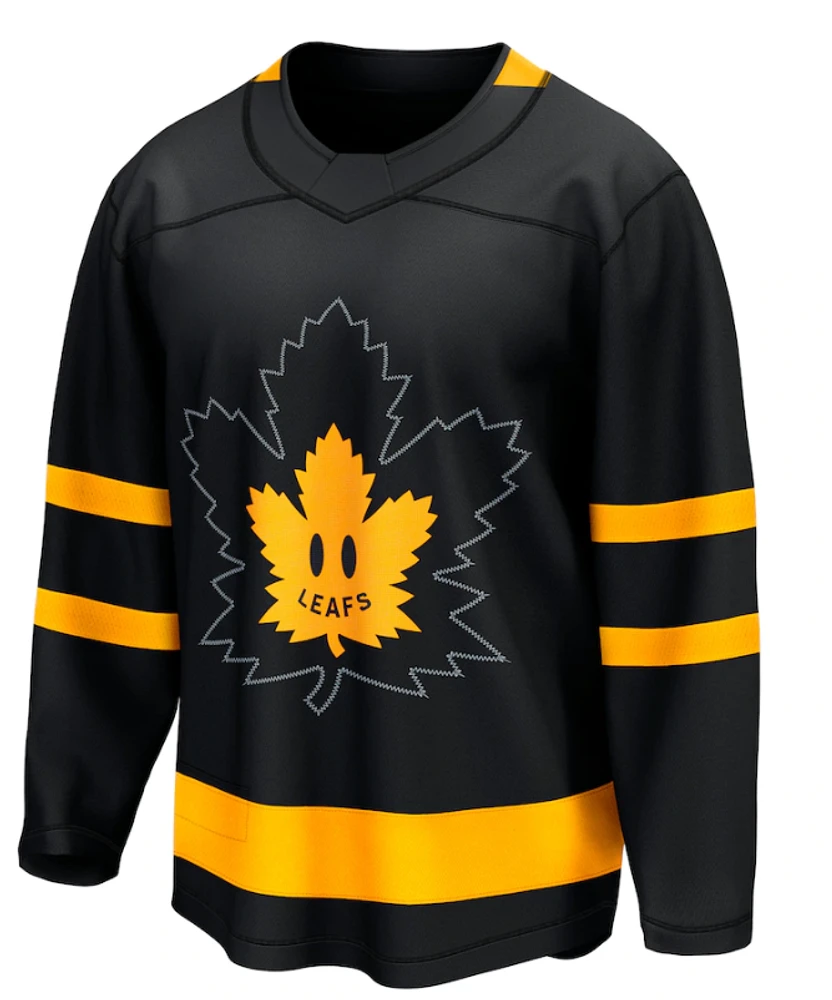 NHL Blank Replica Breakaway Jersey Alt Black Reversible Maple Leafs