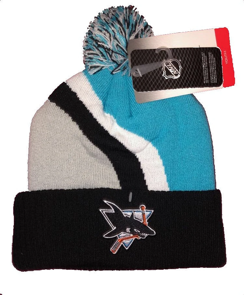 NHL Youth Knit Hat Special Edition Reverse Retro Diagonal Sharks