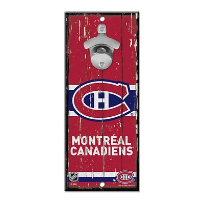 NHL Wooden Bottle Opener Sign Canadiens