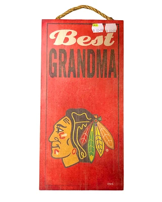 NHL Wooden Sign Best Grandma Blackhawks