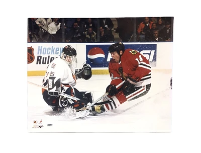 NHL 8x10 Vintage Player Photograph On Ice Theo Fleury Blackhawks