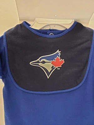 MLB Infant 3Pc Creeper, Bib & Bootie Set Tiny Player Blue Jays